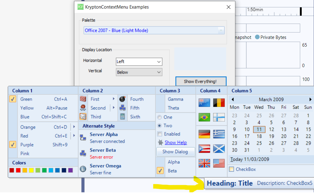KryptonContextMenu 示例截图